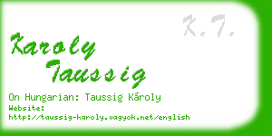 karoly taussig business card
